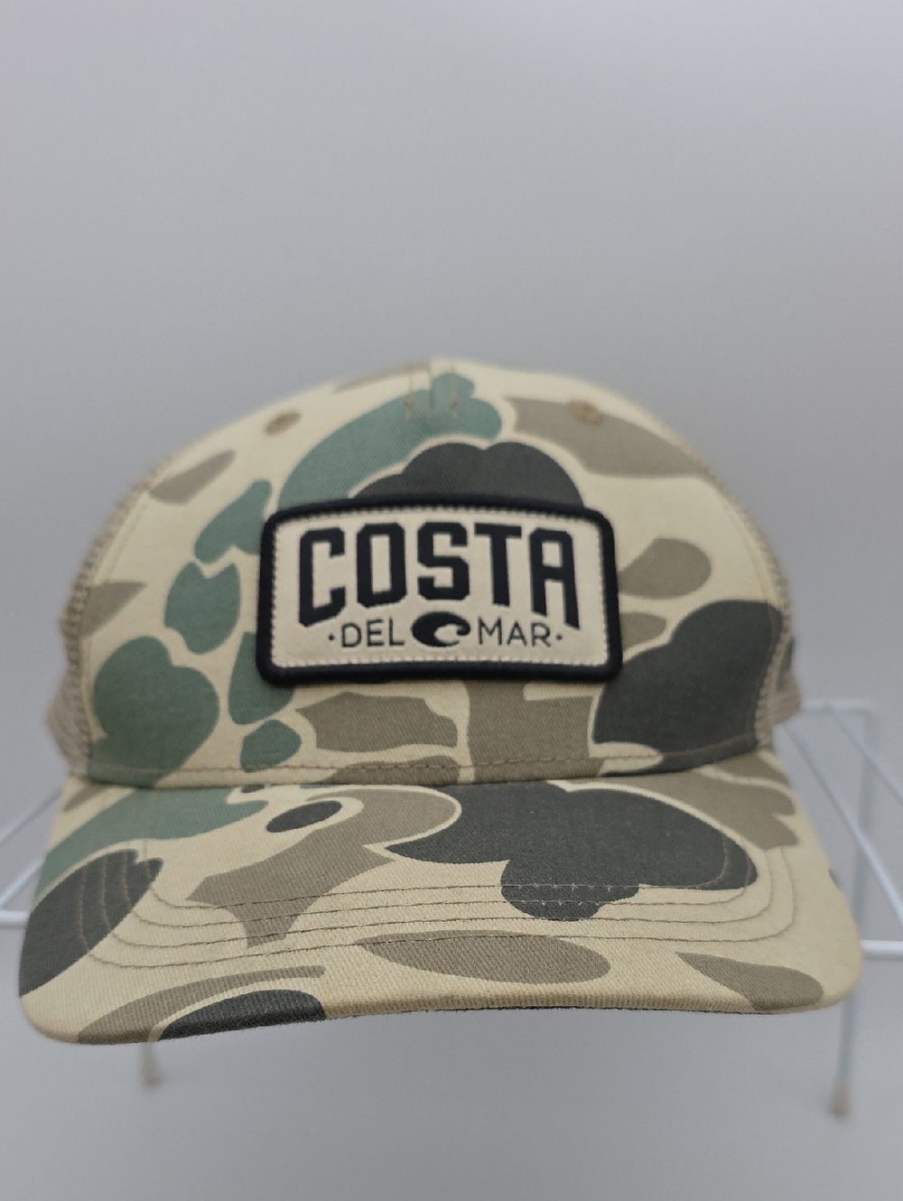 Costa Del Mar Duck Camo Trucker Hat Grey Camo Snapback Adjustable